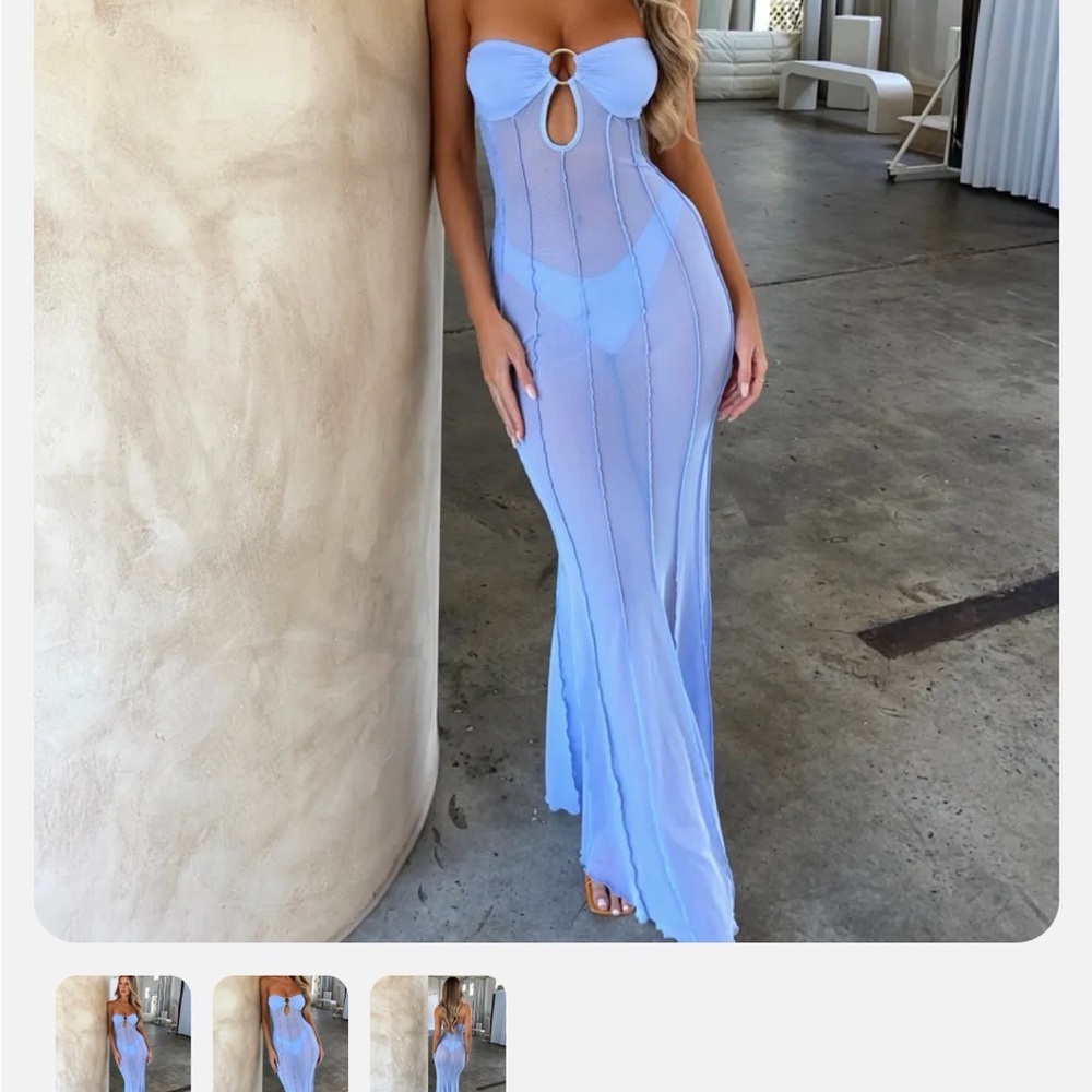 Strapless Blue Women’s Dress